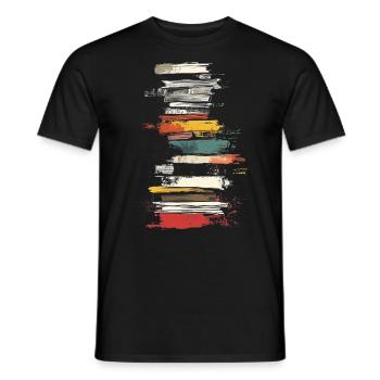 Book Colorful Painting Art Graphic Motif Book - Men's T-Shirt - black - Front - AI Model Male 178 light (178cm)