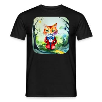 Chat fou mignon - T-shirt homme - noir - Devant - AI Model Male 178 light (178cm)