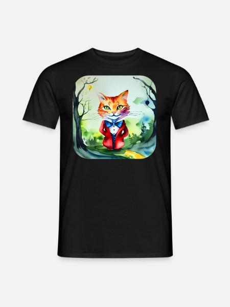 Cute crazy cat - Men's T-Shirt - black
