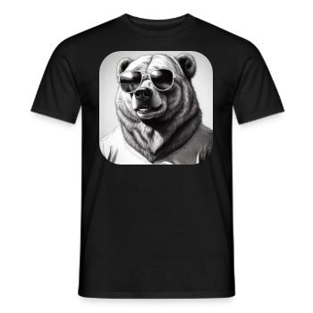 Cool bear with sunglasses - Men's T-Shirt - black - Front - AI Model Male 178 light (178cm)