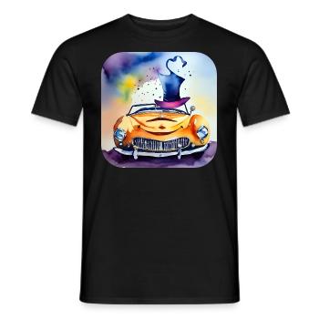 Voiture folle qui rit avec chapeau - T-shirt homme - noir - Devant - AI Model Male 178 light (178cm)
