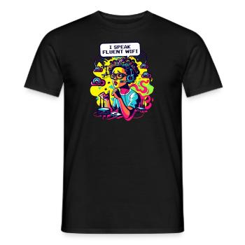 Network Engineering I Speak Fluent Wi-Fi - Men's T-Shirt - black - Front - AI Model Male 178 light (178cm)