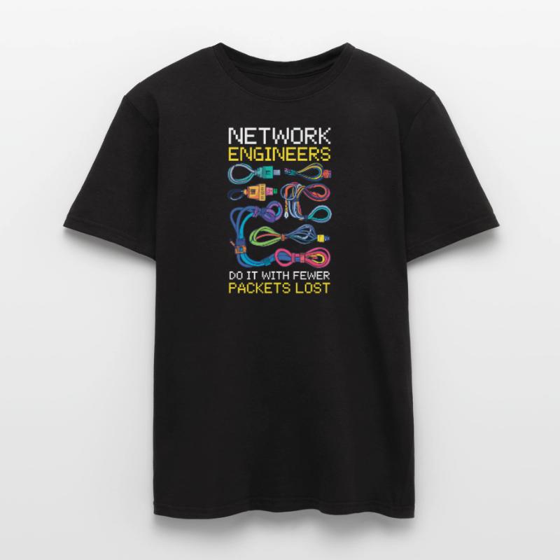 Network Engineering Do It with Fewer Packets Lost Men’s T-shirt