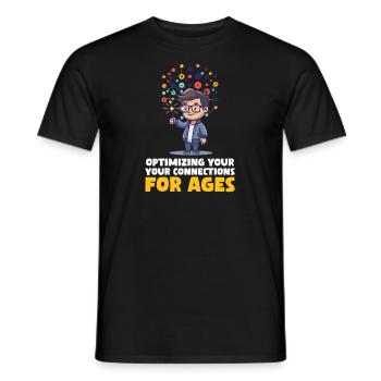 Network Engineering Optimizing Connections For Age - Men's T-Shirt - black - Front - AI Model Male 178 light (178cm)