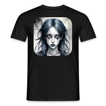 Fille punk gothique cool - T-shirt homme - noir - Devant - AI Model Male 178 light (178cm)