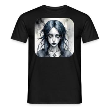 Fille punk gothique cool - T-shirt homme - noir - Devant - AI Model Male 178 light (178cm)
