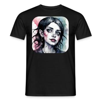 Fille punk gothique cool - T-shirt homme - noir - Devant - AI Model Male 178 light (178cm)
