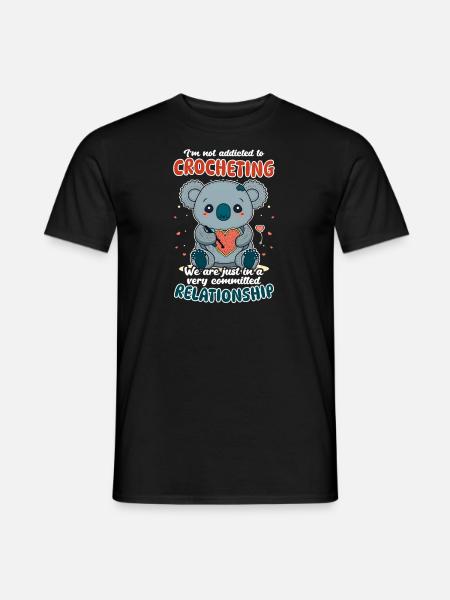 Crocheting Comitted Relationship Coala - Men's T-Shirt - black