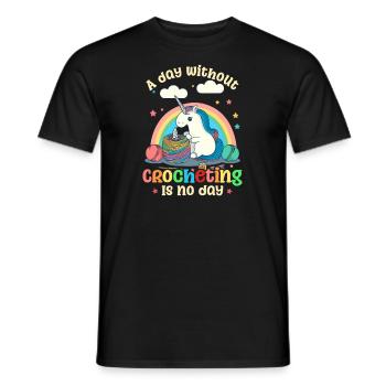 Journée du crochet sans crochet Pas de journée - T-shirt homme - noir - Devant - AI Model Male 178 light (178cm)