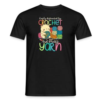 Crochet Au Crochet Et Joli Chat En Fil - T-shirt homme - noir - Devant - AI Model Male 178 light (178cm)