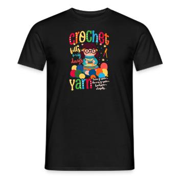 Journée des remplissages au crochet - T-shirt homme - noir - Devant - AI Model Male 178 light (178cm)