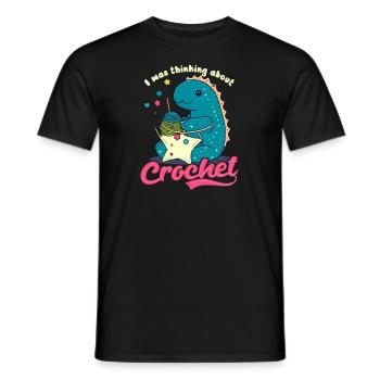 Penser au crochet - T-shirt homme - noir - Devant - AI Model Male 178 light (178cm)