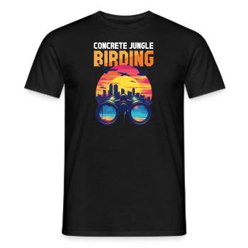 Observation des oiseaux urbains Observation des oiseaux dans la jungle en béton - T-shirt homme - noir - Devant - AI Model Male 178 light (178cm)