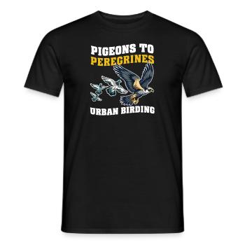 Urban Birdwatching Pigeons to Peregrines: City Bir - Men's T-Shirt - black - Front - AI Model Male 178 light (178cm)