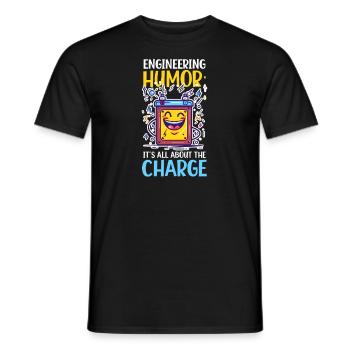 Elektrotechnik: Auf die Ladung kommt es an - Männer T-Shirt - Schwarz - Vorne - AI Model Male 178 light (178cm)