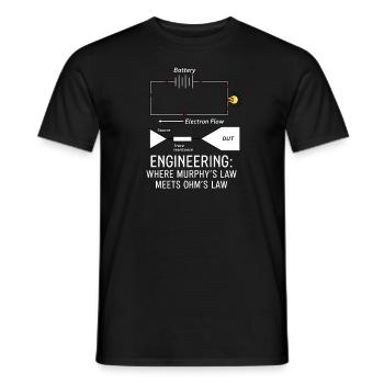 Elektrotechnik Murphys Gesetz Ohms Gesetz - Männer T-Shirt - Schwarz - Vorne - AI Model Male 178 light (178cm)