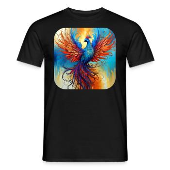 Proud Phoenix of Fire - Men's T-Shirt - black - Front - AI Model Male 178 light (178cm)