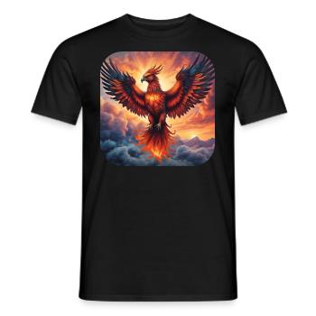 Proud Phoenix of Fire - Men's T-Shirt - black - Front - AI Model Male 178 light (178cm)