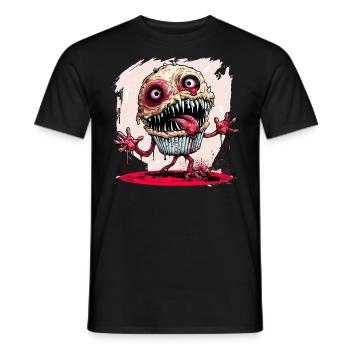 Cupcake Halloween Streetfood Monster - Männer T-Shirt - Schwarz - Vorne - AI Model Male 178 light (178cm)