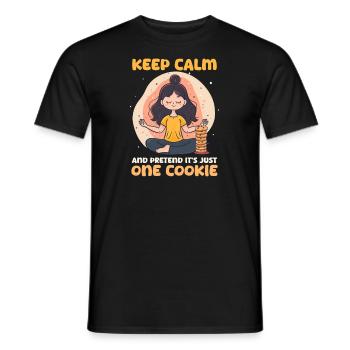 Amateur de cookies, restez calme, faites semblant d'avoir un seul cookie - T-shirt homme - noir - Devant - AI Model Male 178 light (178cm)