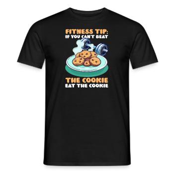 Cookie Lover Can't Beat Cookie, Eat the Cookie - Men's T-Shirt - black - Front - AI Model Male 178 light (178cm)