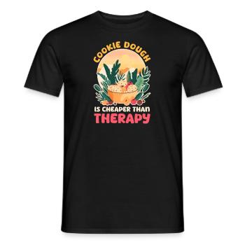 La pâte à biscuits pour les amateurs de biscuits est moins chère que la thérapie - T-shirt homme - noir - Devant - AI Model Male 178 light (178cm)