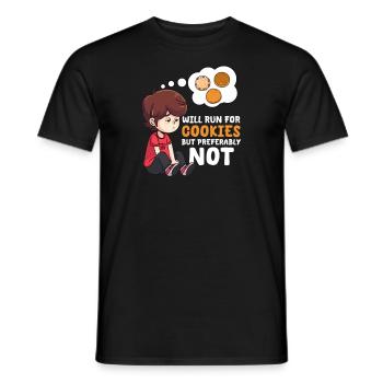 Cookie Lover courra pour les cookies mais de préférence N - T-shirt homme - noir - Devant - AI Model Male 178 light (178cm)