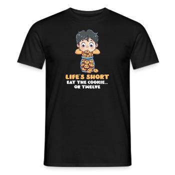La vie des amoureux des cookies est courte, mangez des cookies ou douze - T-shirt homme - noir - Devant - AI Model Male 178 light (178cm)