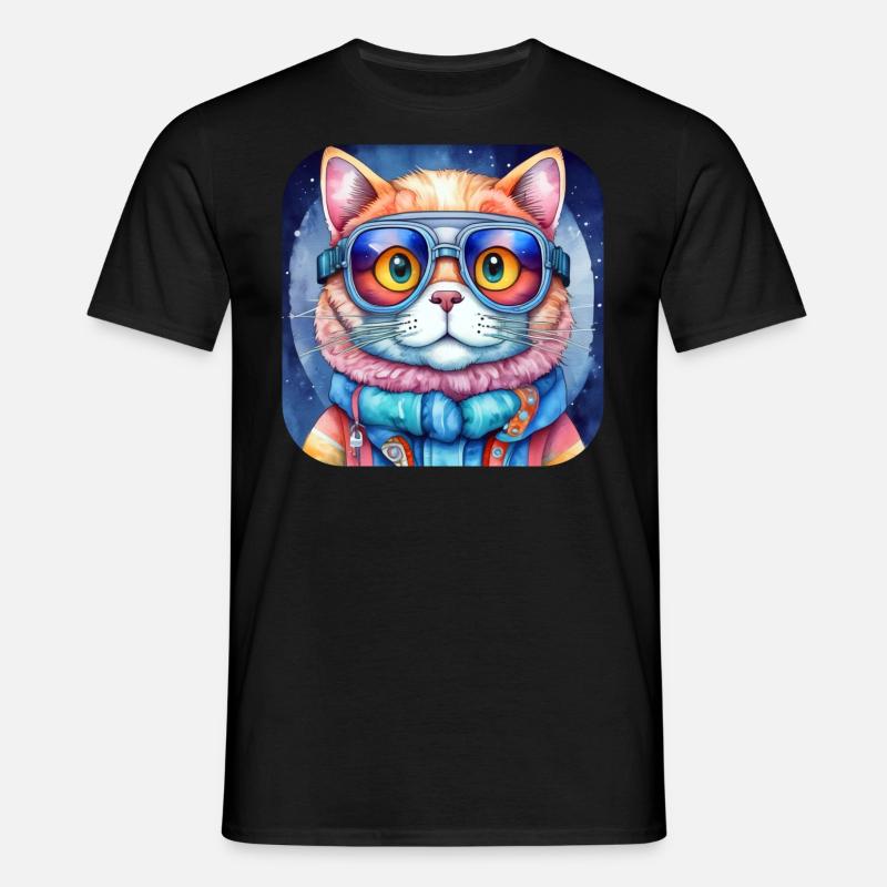 Coole Katze - Männer T-Shirt - Schwarz
