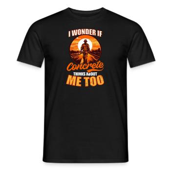 Straßenarbeiter fragen sich, ob auch Beton funktioniert - Männer T-Shirt - Schwarz - Vorne - AI Model Male 178 light (178cm)