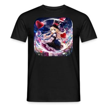 Cool girl with heart - Men's T-Shirt - black - Front - AI Model Male 178 light (178cm)