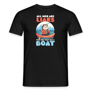 Bootsfahrer sind Lügner, die sich für ein Boot entscheiden - Männer T-Shirt - Schwarz - Vorne - AI Model Male 178 light (178cm)