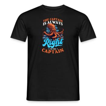 Bootskapitän hat immer Recht, ich bin Kapitän - Männer T-Shirt - Schwarz - Vorne - AI Model Male 178 light (178cm)