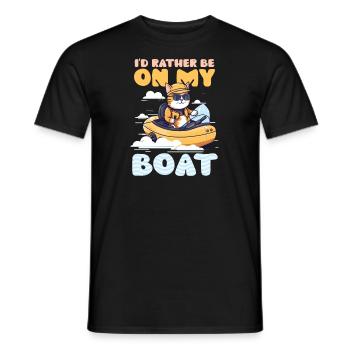 Bootfahren Lieber auf meinem Boot - Männer T-Shirt - Schwarz - Vorne - AI Model Male 178 light (178cm)