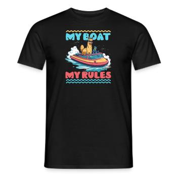 Bootfahren mit meinem Boot Meine Regeln - Männer T-Shirt - Schwarz - Vorne - AI Model Male 178 light (178cm)