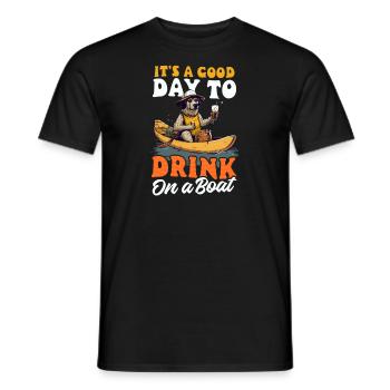 Bootfahren Guter Tag zum Trinken auf dem Boot - Männer T-Shirt - Schwarz - Vorne - AI Model Male 178 light (178cm)