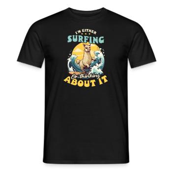 Surfer Surfer ou Penser À Y Penser - T-shirt homme - noir - Devant - AI Model Male 178 light (178cm)