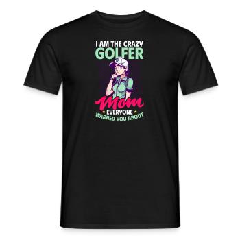 Golfende Mutter Verrückte Mutter gewarnt - Männer T-Shirt - Schwarz - Vorne - AI Model Male 178 light (178cm)