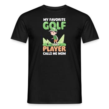 Golfing Mom Favorite Player Calls Mom - Men's T-Shirt - black - Front - AI Model Male 178 light (178cm)