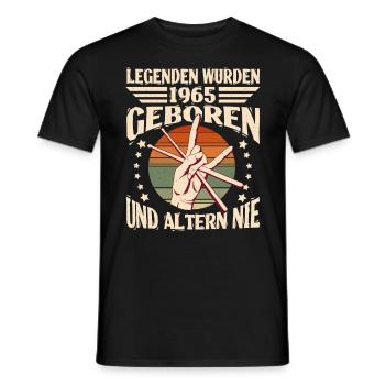 59e anniversaire Année de construction 1965 Légende 59 ans - T-shirt homme - noir - Devant - AI Model Male 178 light (178cm)