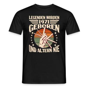 53rd birthday Year of construction 1971 Legend 53 years - Men's T-Shirt - black - Front - AI Model Male 178 light (178cm)