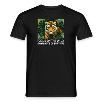 Wildlife Photographer Focus Wild Snapshots Surviva - Men's T-Shirt - black - Front - AI Model Male 178 light (178cm)