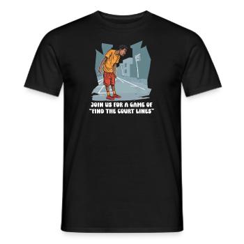 Basket-ball de rue Rejoindre le jeu Trouver des lignes de terrain - T-shirt homme - noir - Devant - AI Model Male 178 light (178cm)