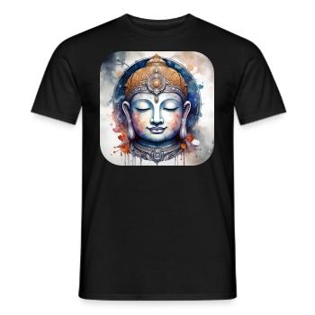 Mystical Spiritual Buddha - Men's T-Shirt - black - Front - AI Model Male 178 light (178cm)