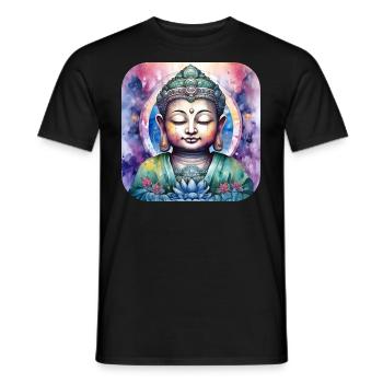 Mystical Spiritual Buddha - Men's T-Shirt - black - Front - AI Model Male 178 light (178cm)