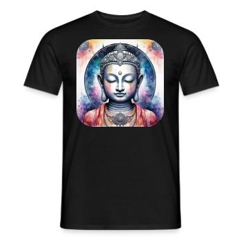 Mystical Spiritual Buddha - Men's T-Shirt - black - Front - AI Model Male 178 light (178cm)
