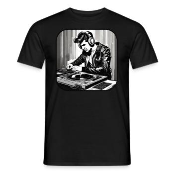 Cooler Musik DJ - Männer T-Shirt - Schwarz - Vorne - AI Model Male 178 light (178cm)