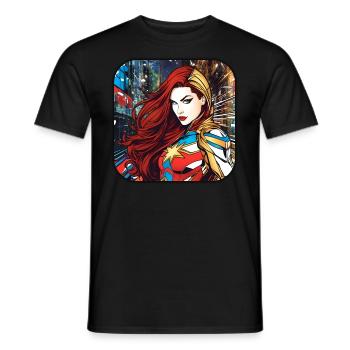 Coole Fantasy Superheldin - Männer T-Shirt - Schwarz - Vorne - AI Model Male 178 light (178cm)
