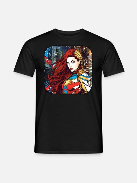 Coole Fantasy Superheldin - Männer T-Shirt - Schwarz