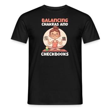 Yoga Maman équilibrant les chakras et les chéquiers - T-shirt homme - noir - Devant - AI Model Male 178 light (178cm)